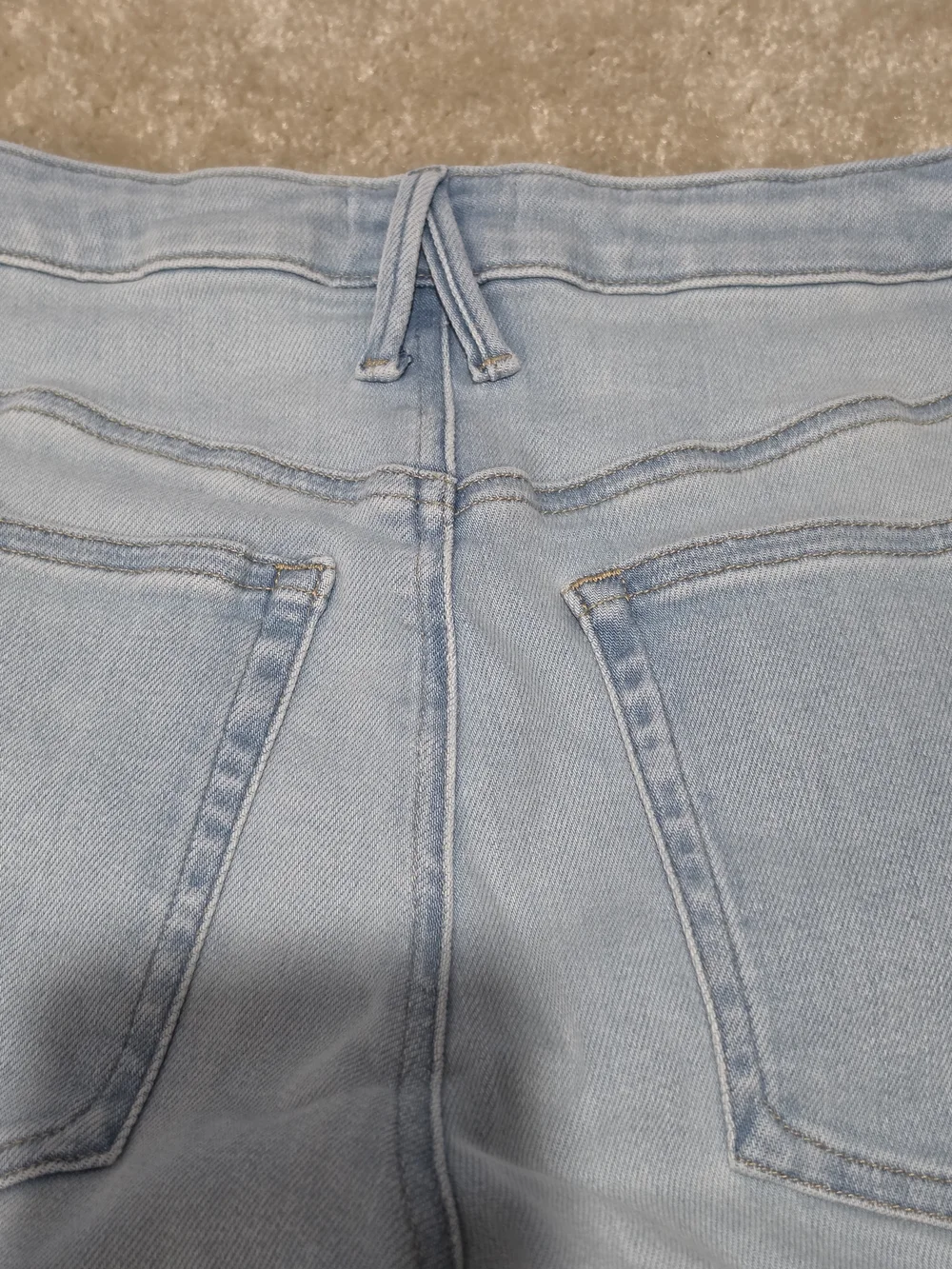 Good American Good True Straight Jeans Womens 4 High Rise Light Wash Stretch